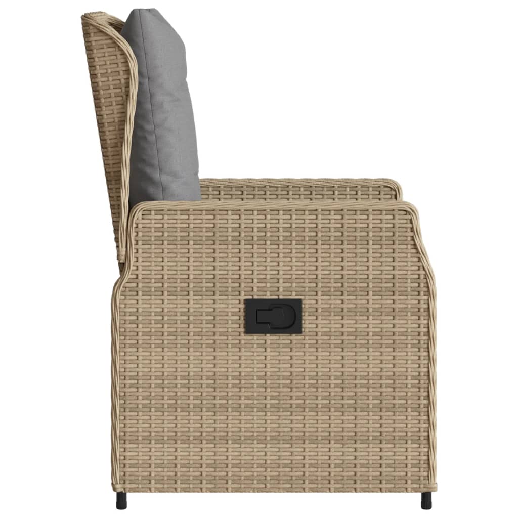 Sedie da Giardino Reclinabili 2 pz Beige Polyrattan | homemem39