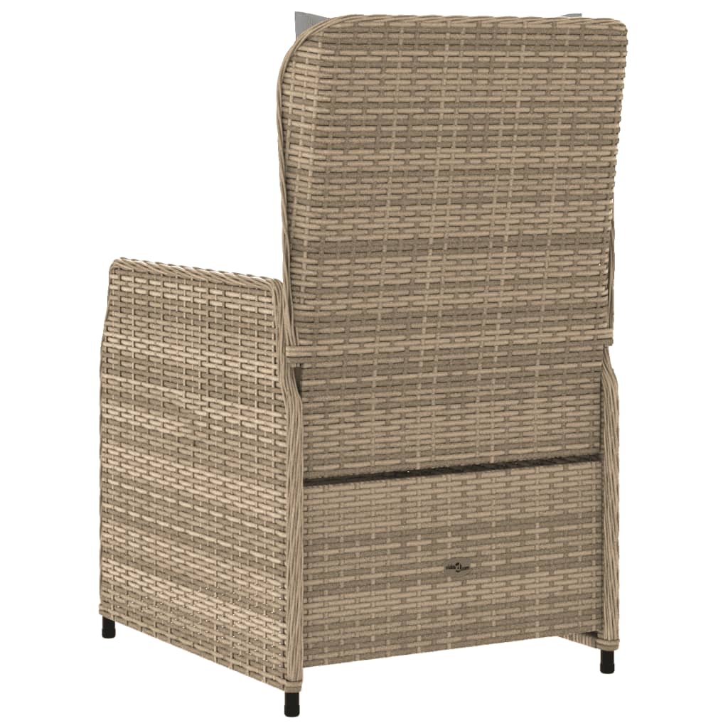 Sedie da Giardino Reclinabili 2 pz Beige Polyrattan | homemem39