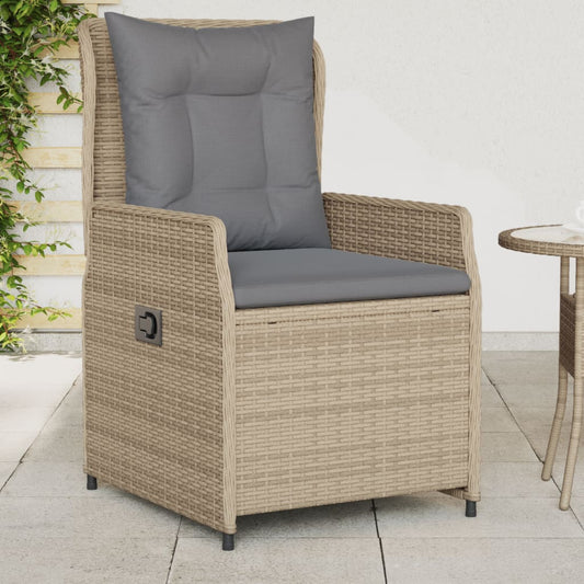 Sedie da Giardino Reclinabili 2 pz Beige Polyrattan | homemem39