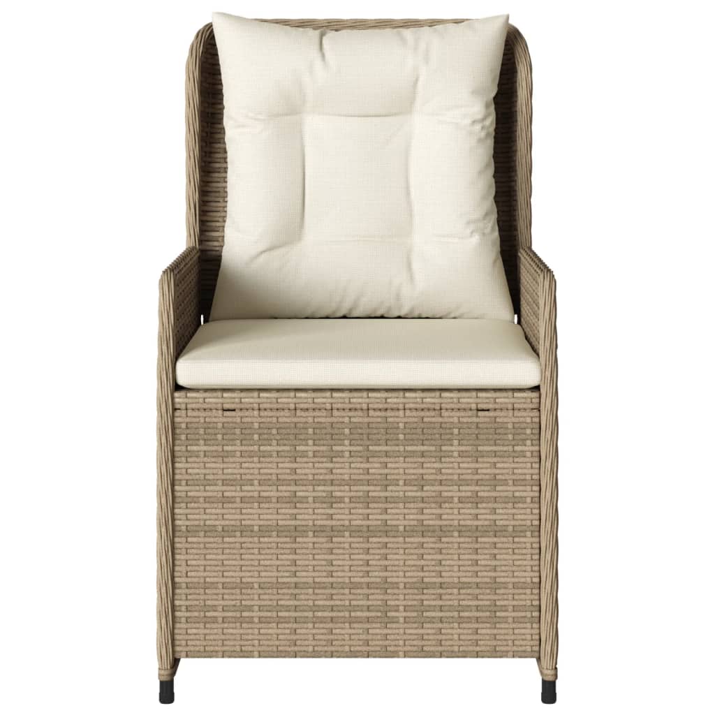 Sedie da Giardino Reclinabili 2 pz Beige Polyrattan - homemem39