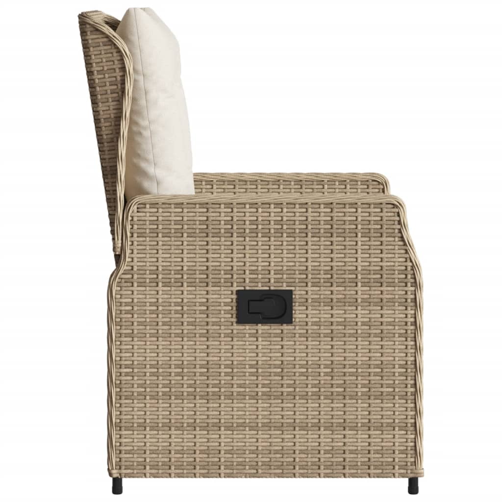 Sedie da Giardino Reclinabili 2 pz Beige Polyrattan - homemem39