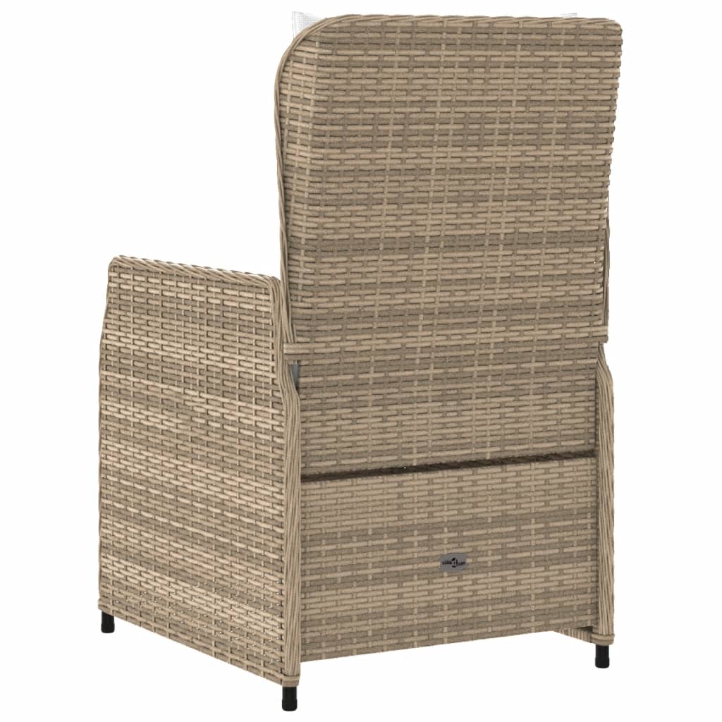 Sedie da Giardino Reclinabili 2 pz Beige Polyrattan - homemem39