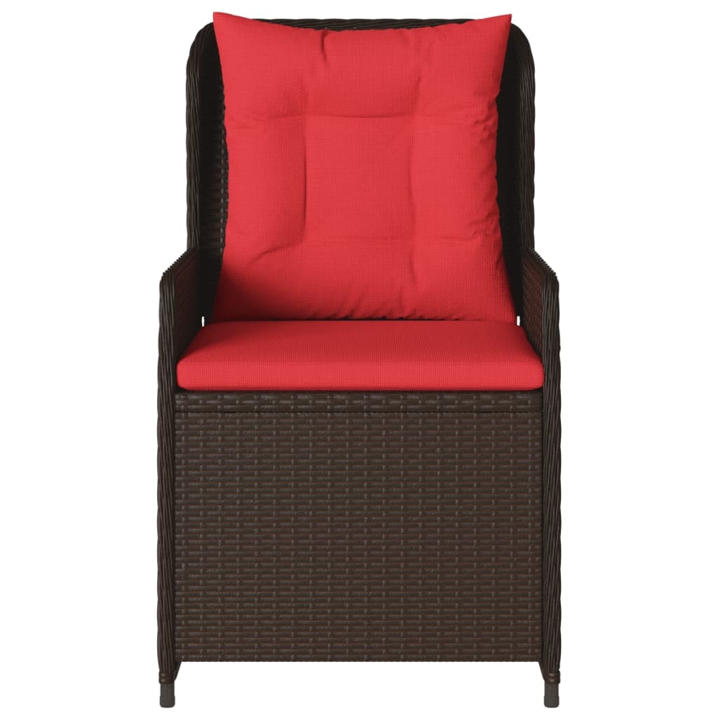 Sedie da giardino reclinabili 2 pz in Polyrattan Marrone | homemem39