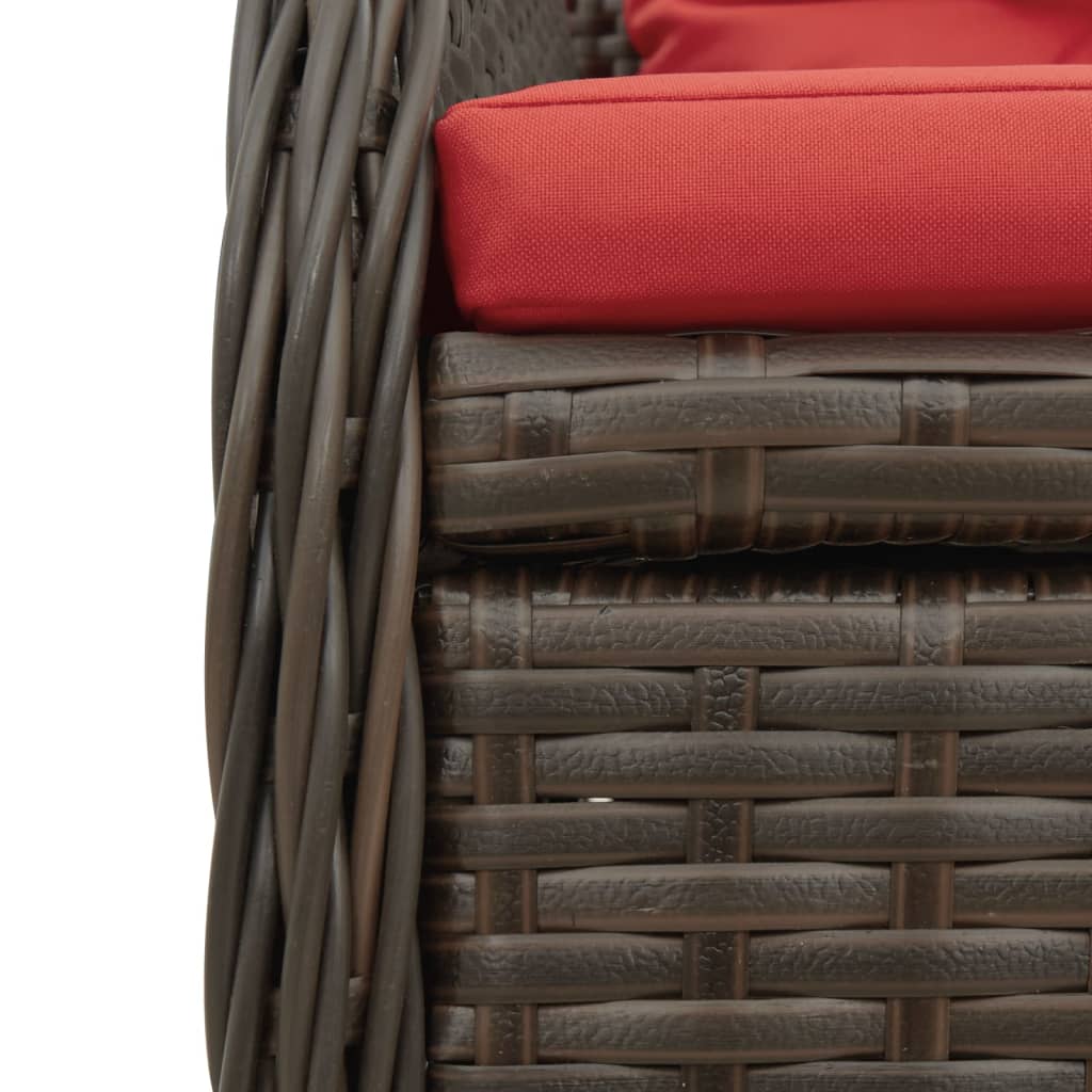 Sedie da giardino reclinabili 2 pz in Polyrattan Marrone | homemem39