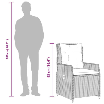Sedie da giardino reclinabili 2 pz in Polyrattan Marrone | homemem39