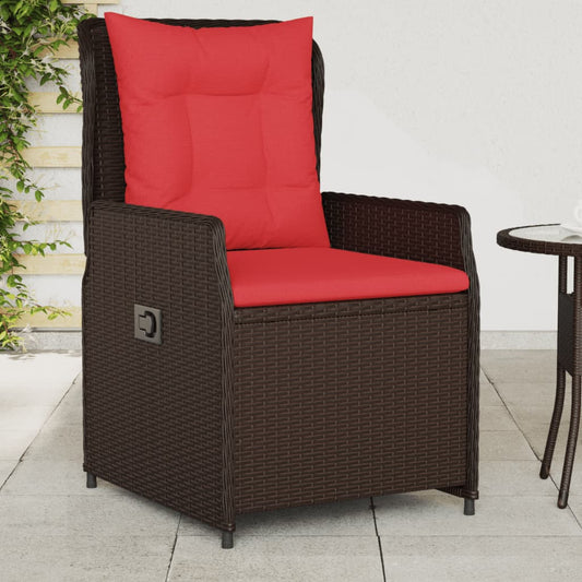 Sedie da giardino reclinabili 2 pz in Polyrattan Marrone | homemem39