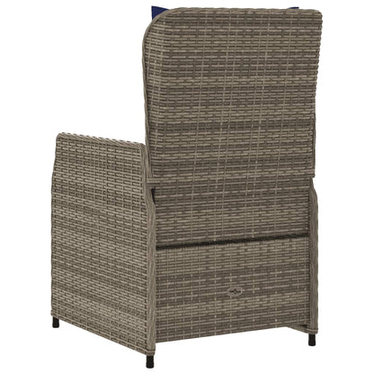 Sedie da giardino reclinabili 2 pz in Polyrattan Grigio | homemem39