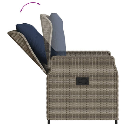 Sedie da giardino reclinabili 2 pz in Polyrattan Grigio | homemem39