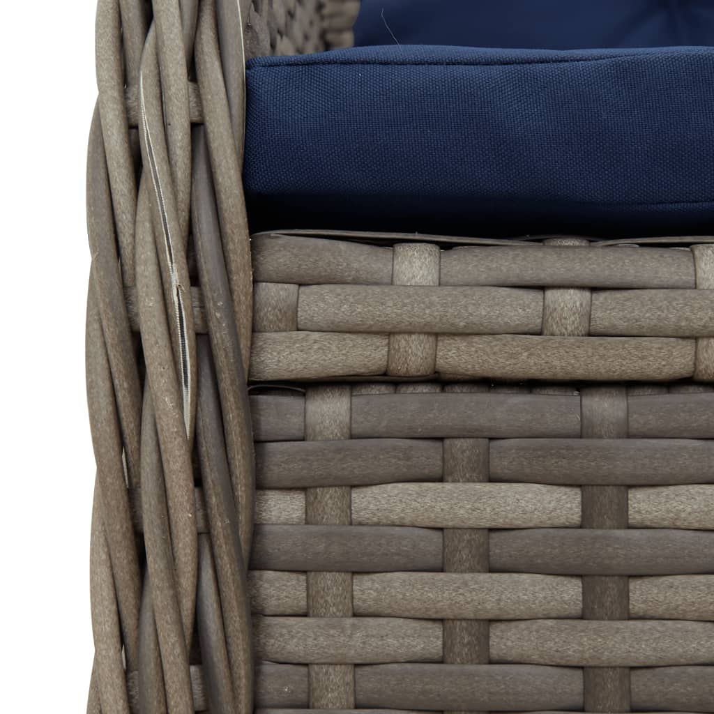Sedie da giardino reclinabili 2 pz in Polyrattan Grigio | homemem39