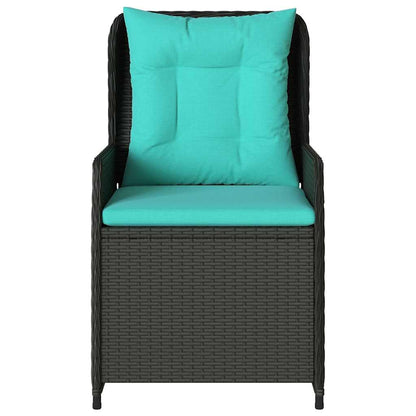 Sedie da giardino reclinabili 2 pz in Polyrattan Nero | homemem39