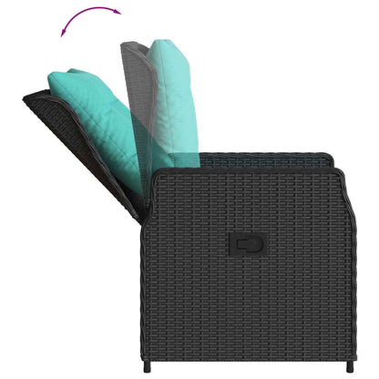 Sedie da giardino reclinabili 2 pz in Polyrattan Nero | homemem39