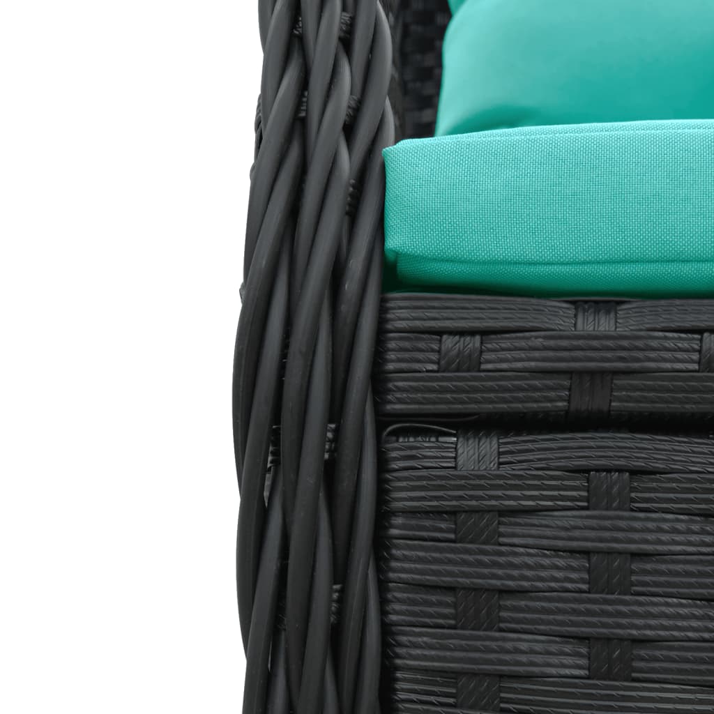 Sedie da giardino reclinabili 2 pz in Polyrattan Nero | homemem39