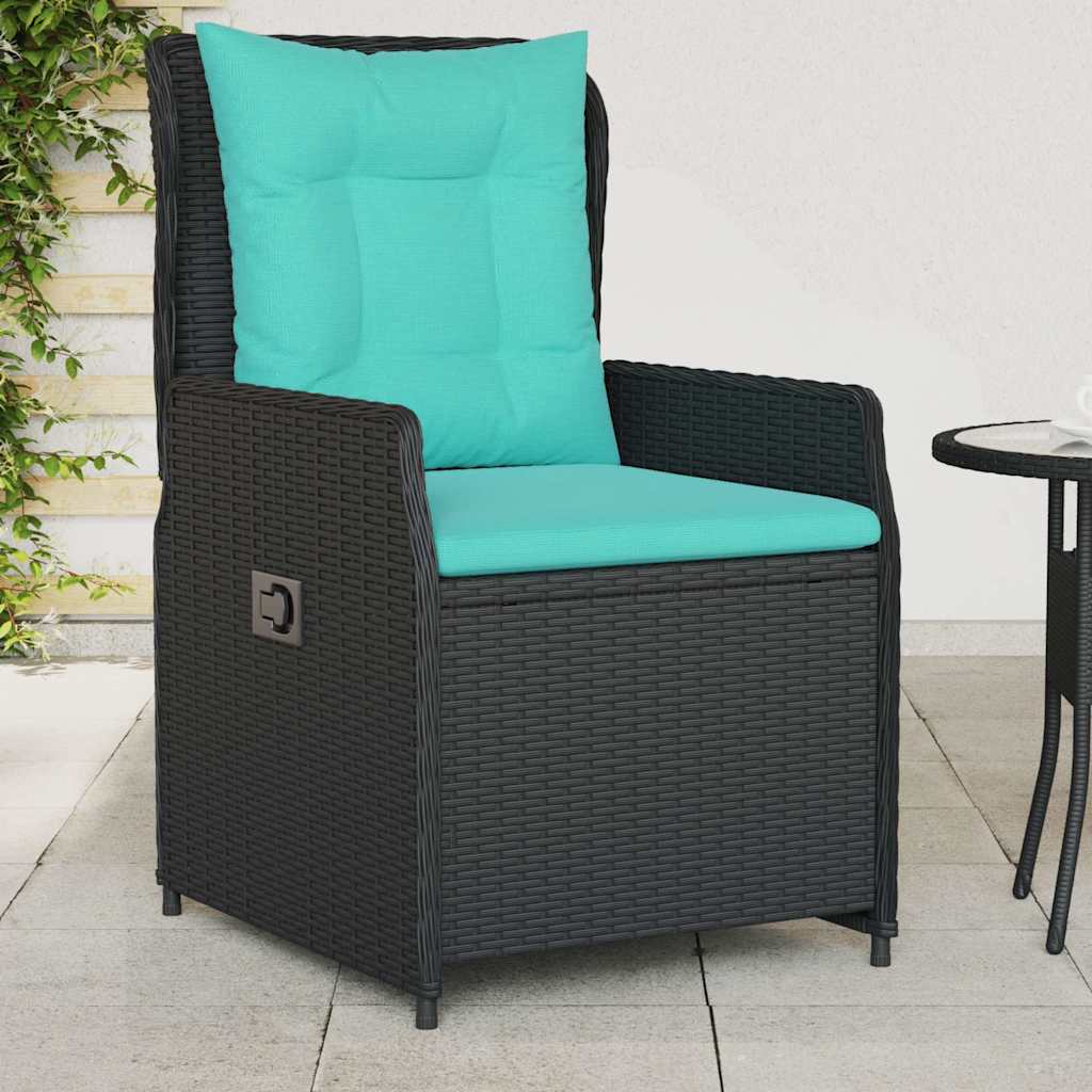 Sedie da giardino reclinabili 2 pz in Polyrattan Nero | homemem39