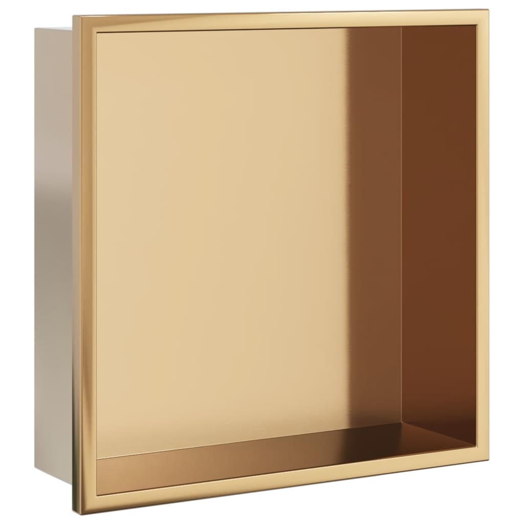 Nicchia per Doccia Oro Spazzolato 32x32x9cm in Acciaio Inox - homemem39