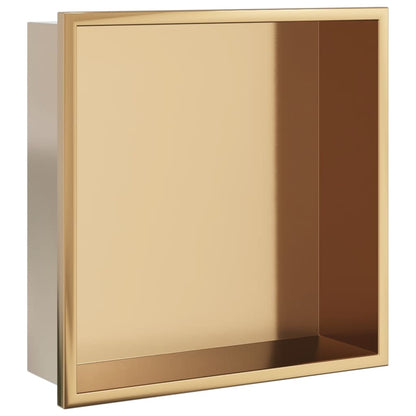 Nicchia per Doccia Oro Spazzolato 32x32x9cm in Acciaio Inox - homemem39