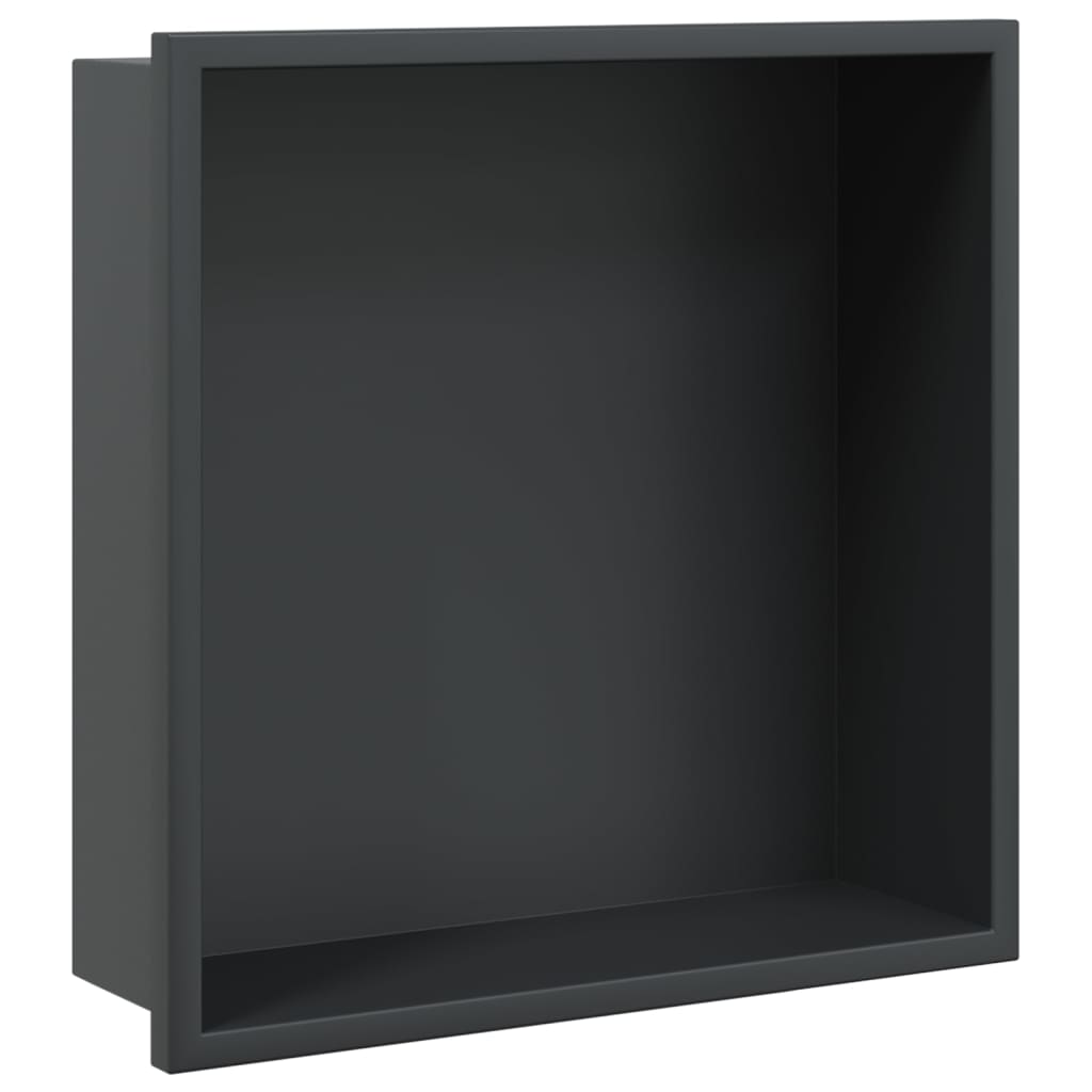Nicchia per Doccia Nero Opaco 32x32x9cm in Acciaio Inox - homemem39