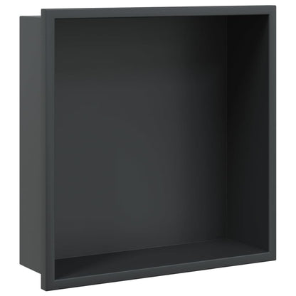 Nicchia per Doccia Nero Opaco 32x32x9cm in Acciaio Inox - homemem39