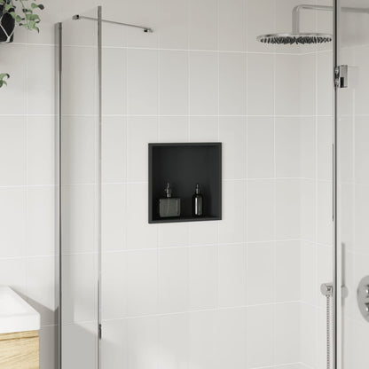 Nicchia per Doccia Nero Opaco 32x32x9cm in Acciaio Inox | homemem39