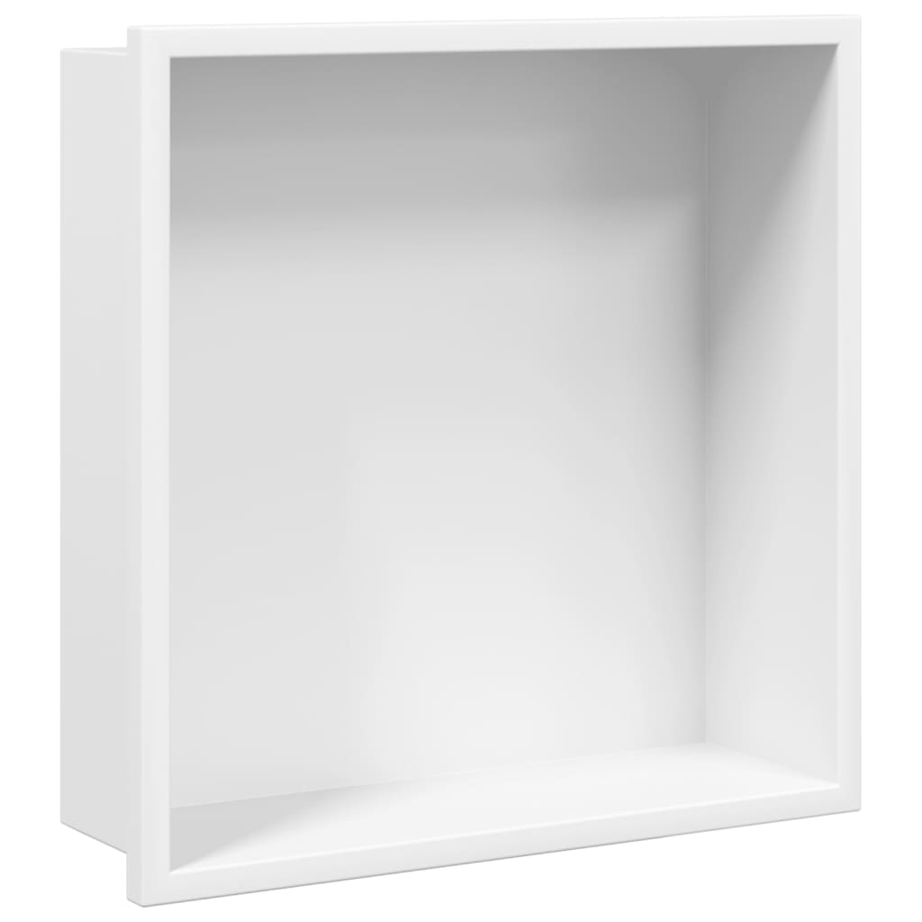 Nicchia per Doccia Bianco Opaco 32x32x9cm in Acciaio Inox - homemem39