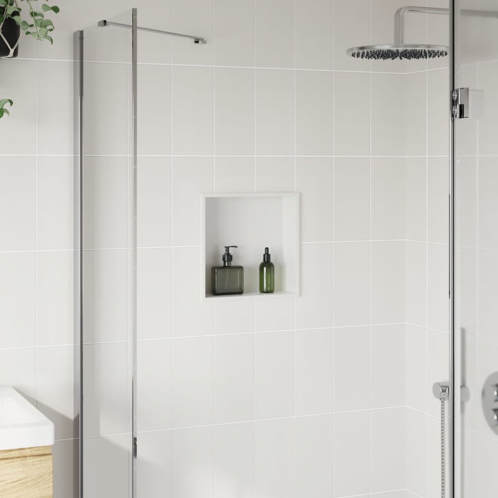 Nicchia per Doccia Bianco Opaco 32x32x9cm in Acciaio Inox - homemem39