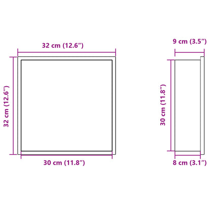 Nicchia per Doccia Bianco Opaco 32x32x9cm in Acciaio Inox | homemem39