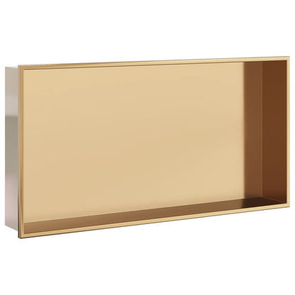 Nicchia per Doccia Oro Spazzolato 62x32x9cm in Acciaio Inox - homemem39