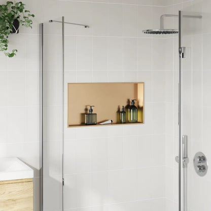 Nicchia per Doccia Oro Spazzolato 62x32x9cm in Acciaio Inox | homemem39