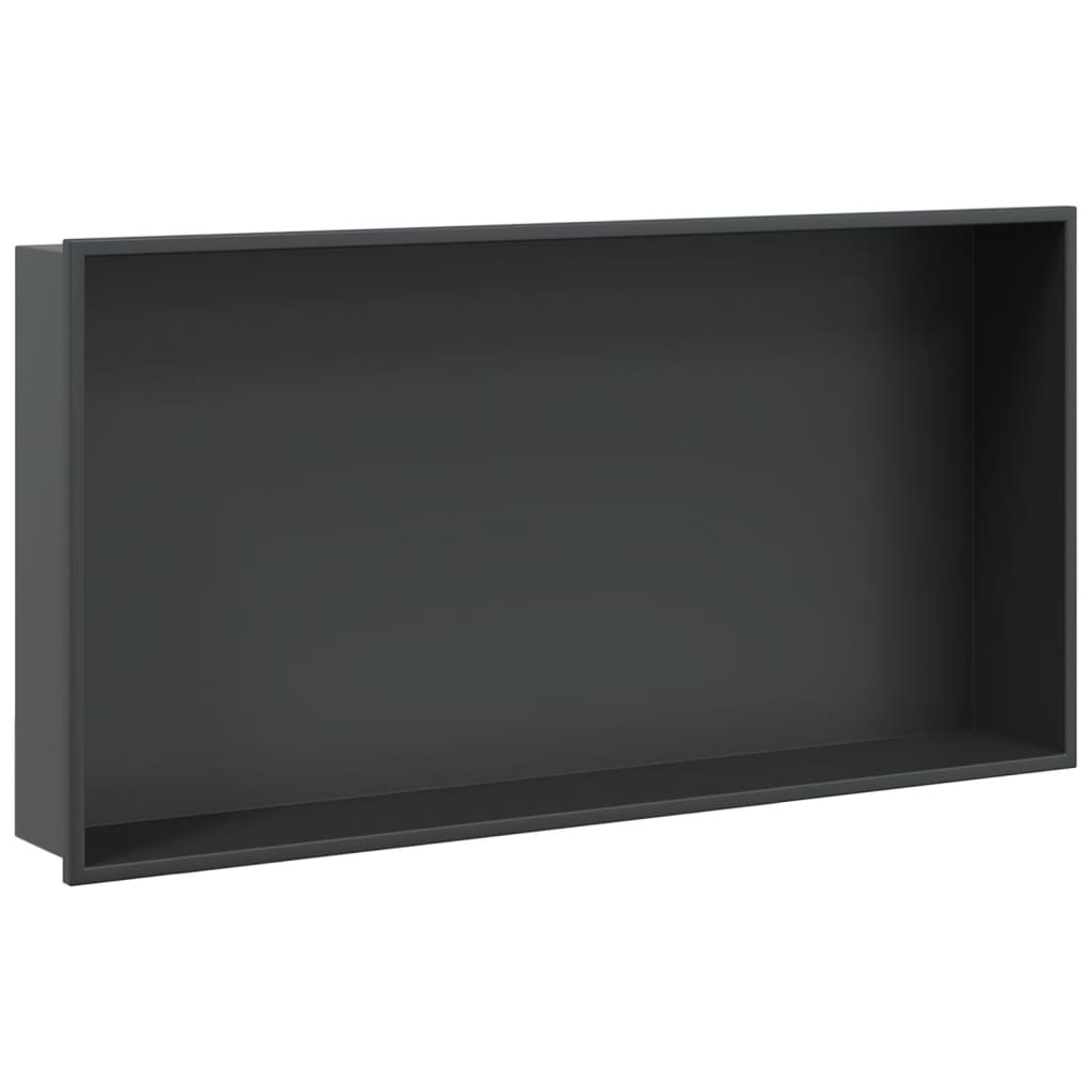 Nicchia per Doccia Nero Opaco 62x32x9cm in Acciaio Inox - homemem39
