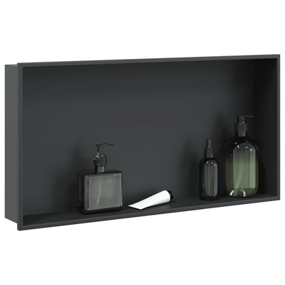 Nicchia per Doccia Nero Opaco 62x32x9cm in Acciaio Inox - homemem39