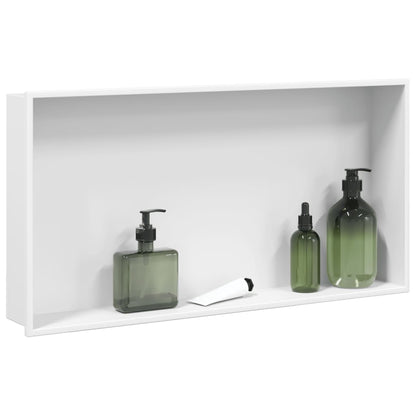 Nicchia per Doccia Bianco Opaco 62x32x9cm in Acciaio Inox