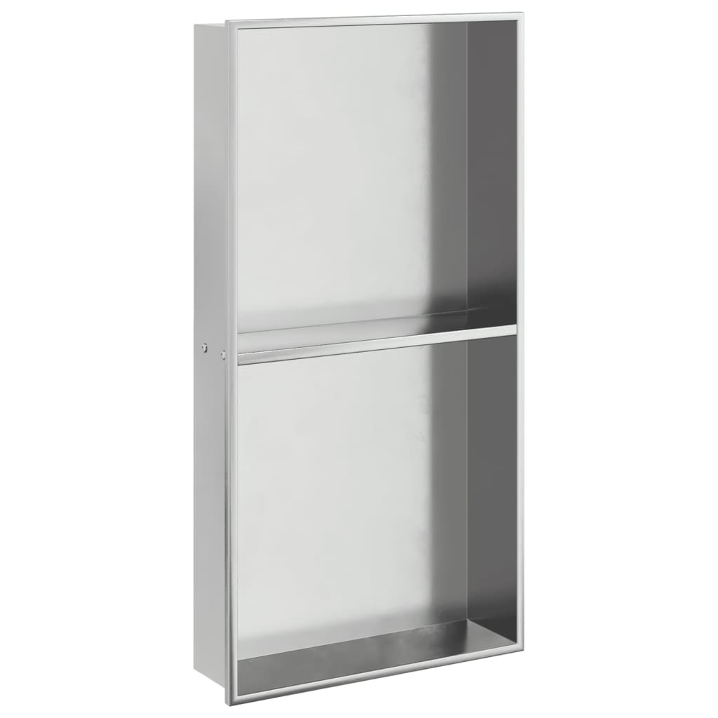 Nicchia per Doccia Argento Spazzolato 32x62x9cm in Acciaio Inox - homemem39
