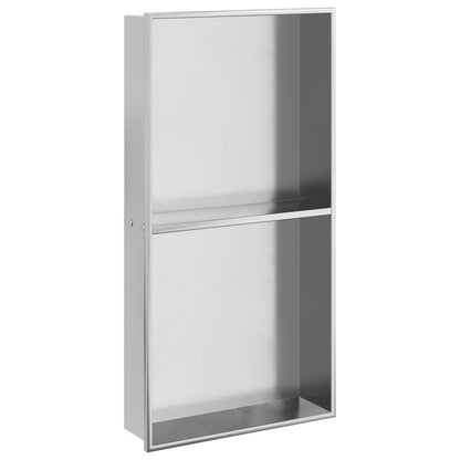 Nicchia per Doccia Argento Spazzolato 32x62x9cm in Acciaio Inox - homemem39