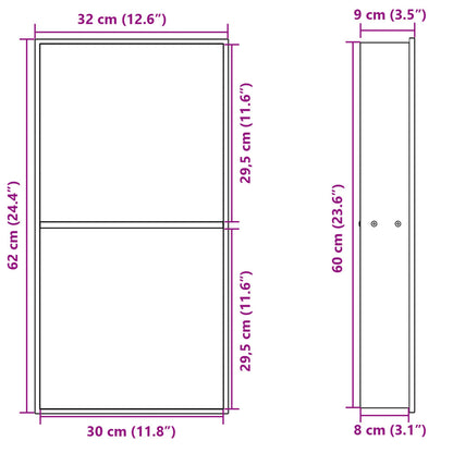 Nicchia per Doccia Argento Spazzolato 32x62x9cm in Acciaio Inox | homemem39
