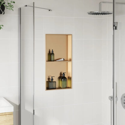 Nicchia per Doccia Oro Spazzolato 32x62x9cm in Acciaio Inox