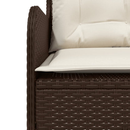 Divano da Giardino con Cuscini a L Marrone in Polyrattan | homemem39