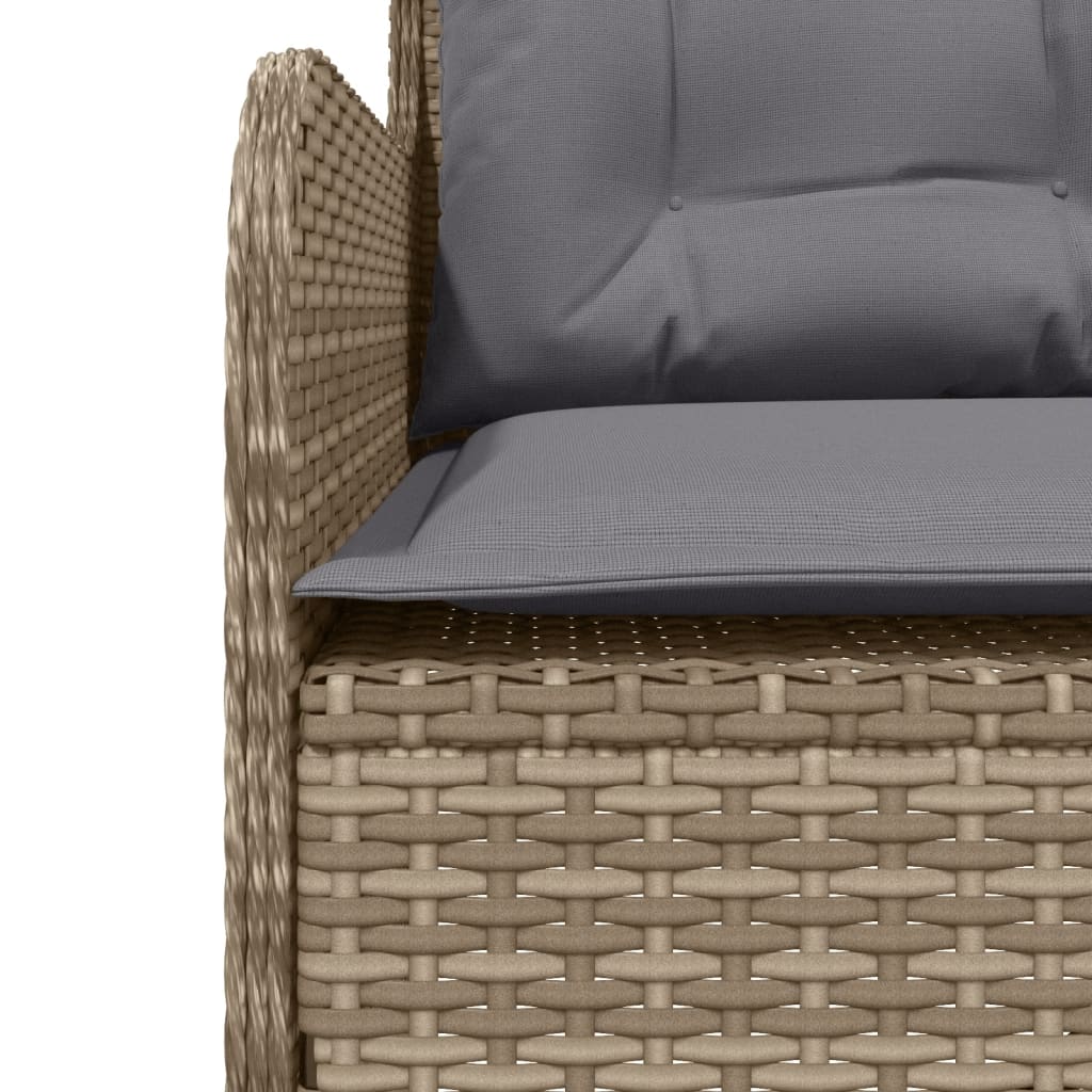 Divano da Giardino con Cuscini a L Beige in Polyrattan | homemem39