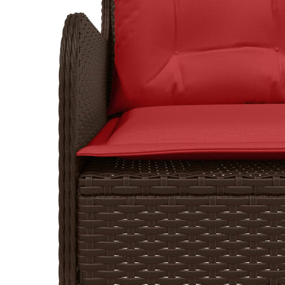 Divano da giardino con Cuscini a forma di L in Polyrattan Marrone | homemem39