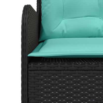 Divano da giardino con Cuscini a forma di L in Polyrattan Nero | homemem39