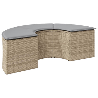 Poggiapiedi da Giardino con Cuscino Beige in Polyrattan - homemem39