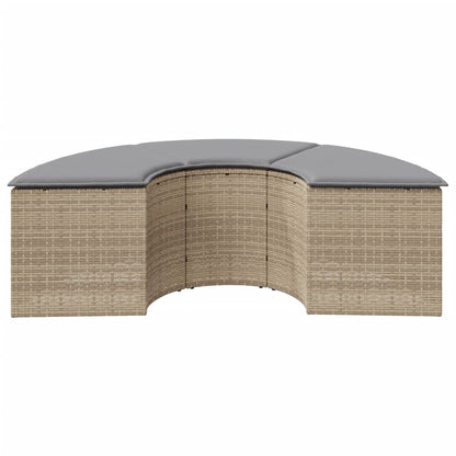 Poggiapiedi da Giardino con Cuscino Beige in Polyrattan - homemem39