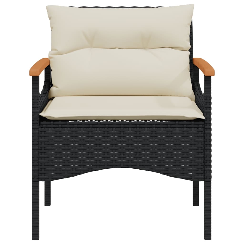 Set Divani da Giardino 4 pz con Cuscini Nero in Polyrattan | homemem39