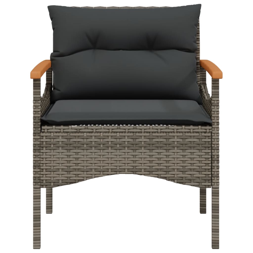 Set Divani da Giardino 4 pz con Cuscini in Polyrattan Grigio - homemem39