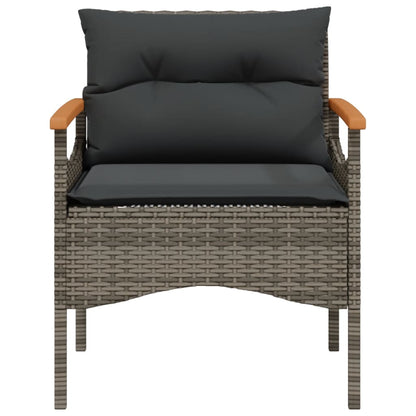 Set Divani da Giardino 4 pz con Cuscini in Polyrattan Grigio - homemem39