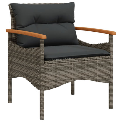 Set Divani da Giardino 4 pz con Cuscini in Polyrattan Grigio - homemem39