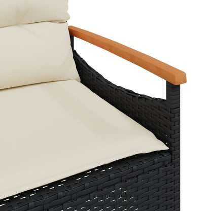 Set Divani da Giardino 3 pz con Cuscini in Polyrattan Nero - homemem39