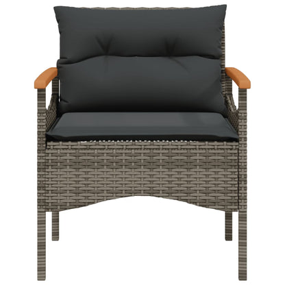 Set Divani da Giardino 3 pz con Cuscini Grigio in Polyrattan - homemem39