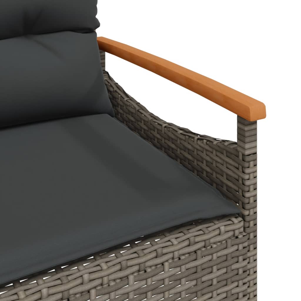 Set Divani da Giardino 3 pz con Cuscini Grigio in Polyrattan - homemem39