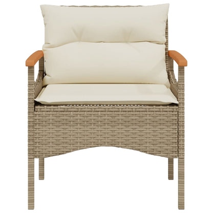 Set Divano da Giardino 3 pz con Cuscini Beige in Polyrattan - homemem39
