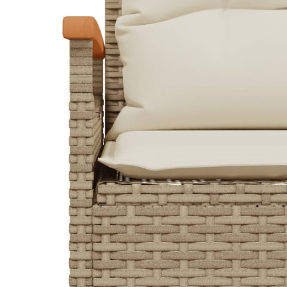 Set Divano da Giardino 3 pz con Cuscini Beige in Polyrattan - homemem39
