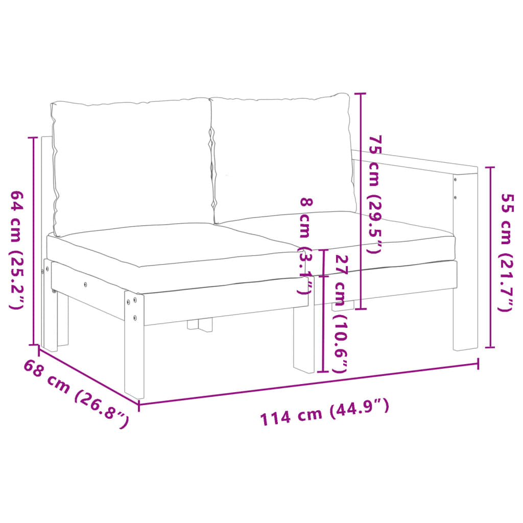 Set Divani da Giardino 4pz con Cuscini Legno Massello di Acacia | homemem39